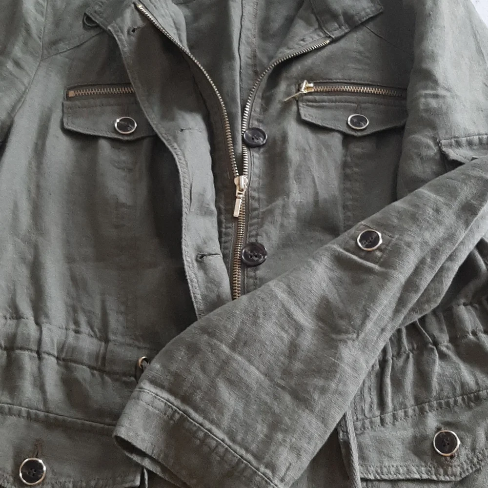 100% linen military utilityjacket great shape by inc internationa… - Picture 4 of 5